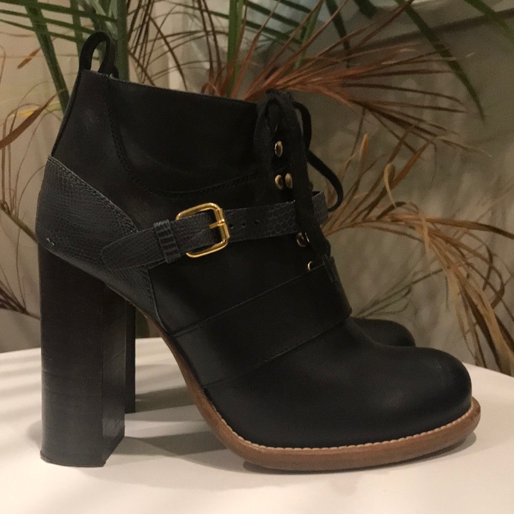 CHLOE Lace Up Heeled Boots